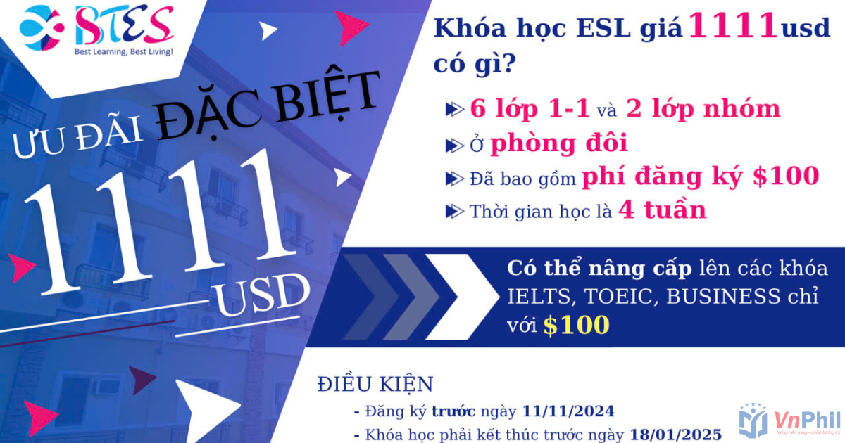 Ưu đãi đặc biệt của trường Anh ngữ BTES 